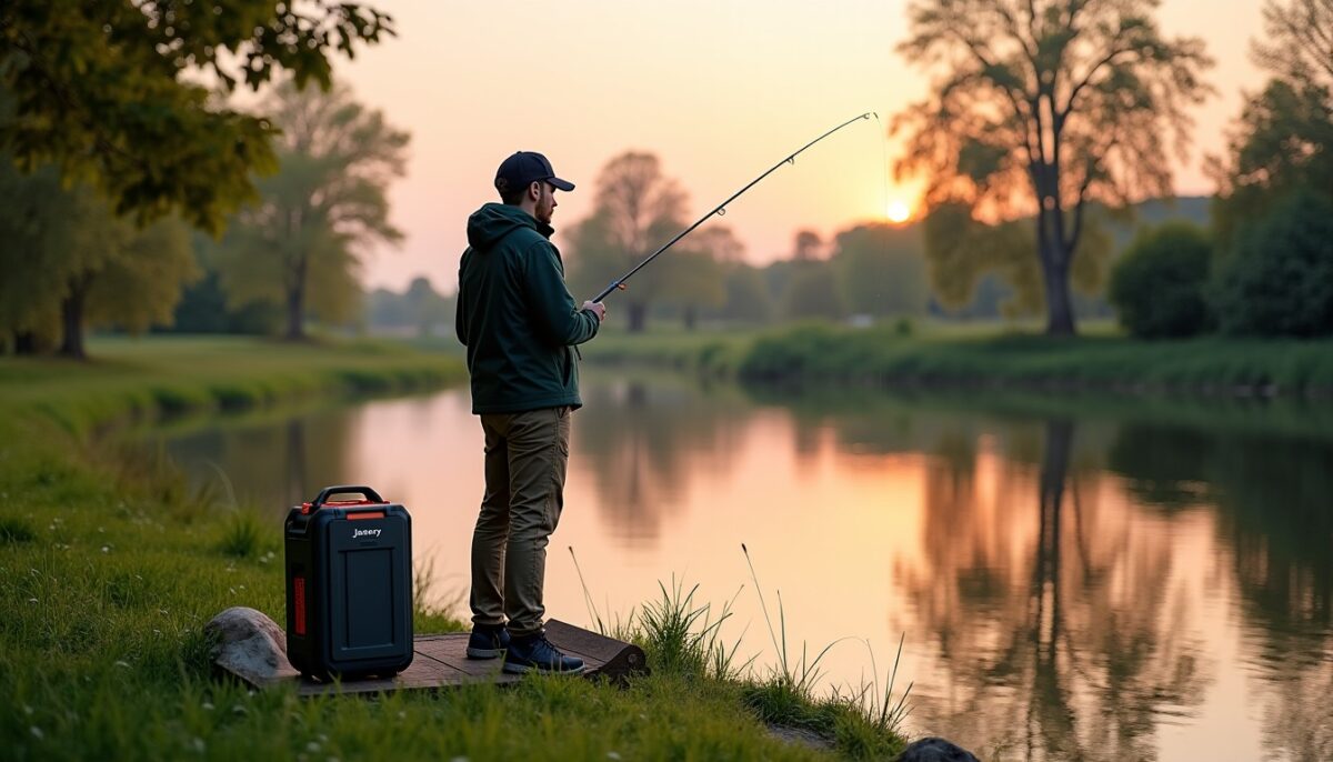 Silence absolu pour une traque parfaite de la carpe : découvrez le Jackery Explorer 2000 Plus, votre station d'énergie portable pour une autonomie prolongée sur les rives normandes